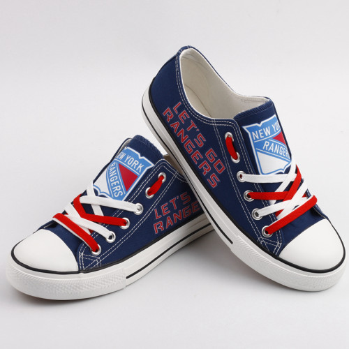 Women's and Youth NHL New York Rangers Repeat Print Low Top Sneakers 001